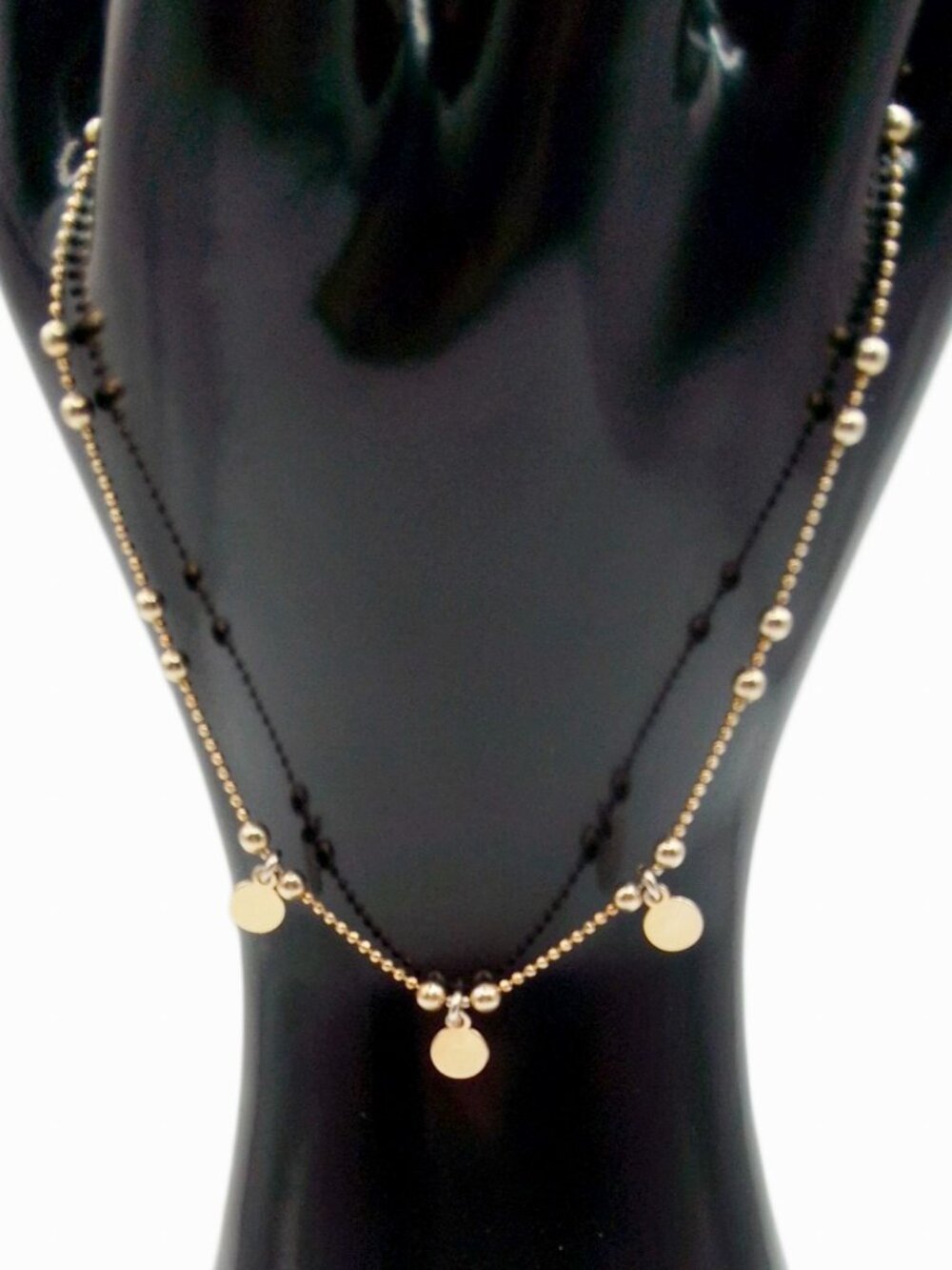 925 Sterling Silver Gold Vermeil DYADEMA Anklet Ankle Bracelet with Dangles
